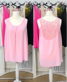 OVERSIZED FLUID TOP BACK EMBROIDERY PE1100 PINK