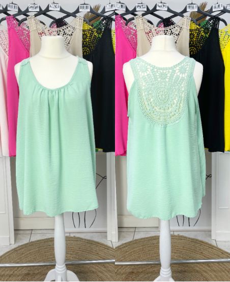 OVERSIZED FLOWING TOP BACK EMBROIDERY PE1100 PASTEL GREEN