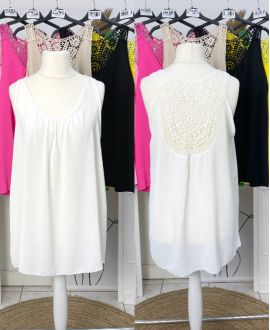 OVERSIZED FLUID TOP BACK EMBROIDERY PE1100 WHITE