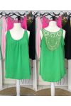 OVERSIZED FLUID TOP BACK EMBROIDERY PE1100 GREEN