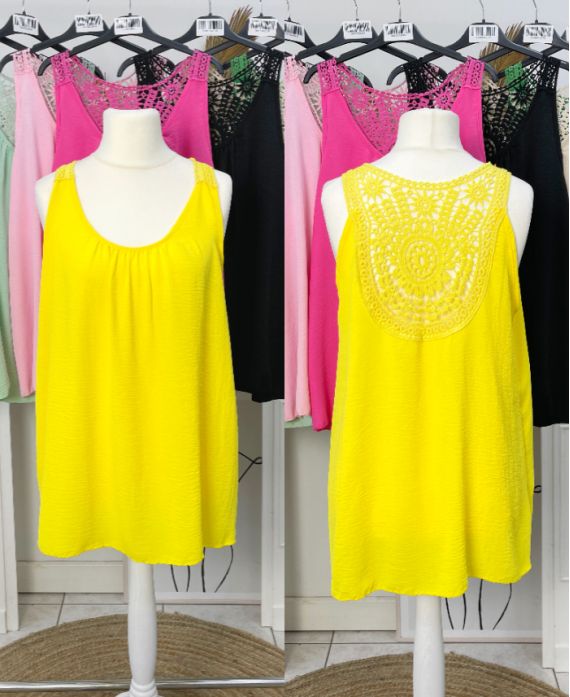 OVERSIZED FLUID TOP BACK EMBROIDERY PE1100 YELLOW