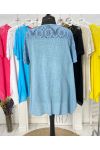 OVERSIZED COTTON GAUZE LACE TUNIC + FREE NECKLACE PE1092 BLUE JEANS