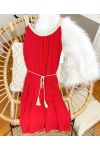 GEFÜTTERTES TRANSPARENTES KLEID SS1196 ROT