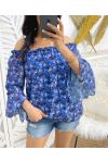 TOP TRANSPARENTE CON HOMBROS ELÁSTICOS PE2082 AZUL