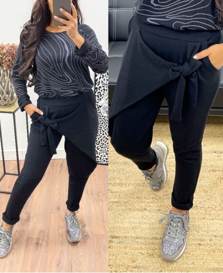 PANTALON DRAPE AH250068 NOIR
