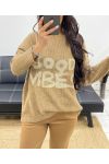 GOOD VIBES SWEATER AH250264 CAMEL