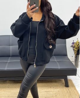 VESTE ZIPEE 2 POCHES AH250245 NOIR