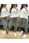 STRIPED STRIPE COTTON PANTS AH250355 MILITARY GREEN