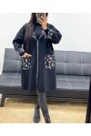 LEOPARD HOODED JACKET AH250451 BLACK