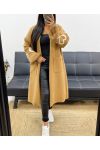 CAPPOTTO LUNGO BI-MATERIALE CON CUORE AH250468 CAMMELLO