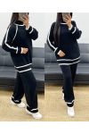 SET MAGLIONE BICOLORE + PANTALONI AH250473 MAGLIA NERO