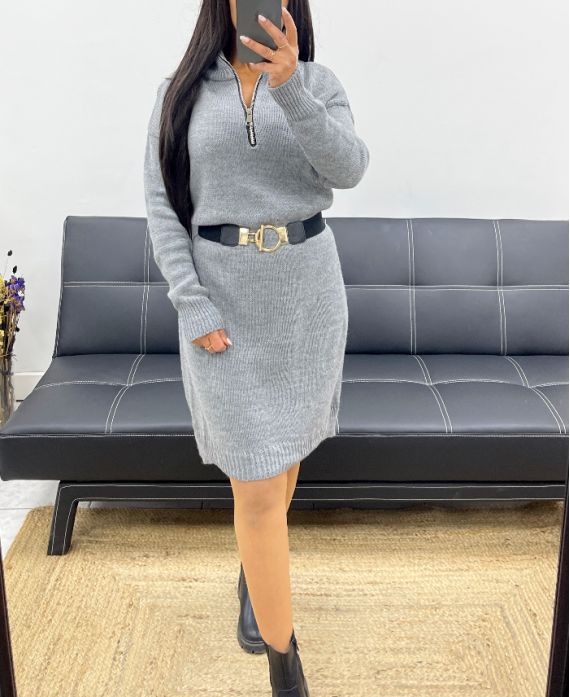 KLEID MIT REISSVERSCHLUSS AH250494 GRAU