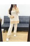 SWEATER + MATCHING KNIT AH250885 BEIGE SET