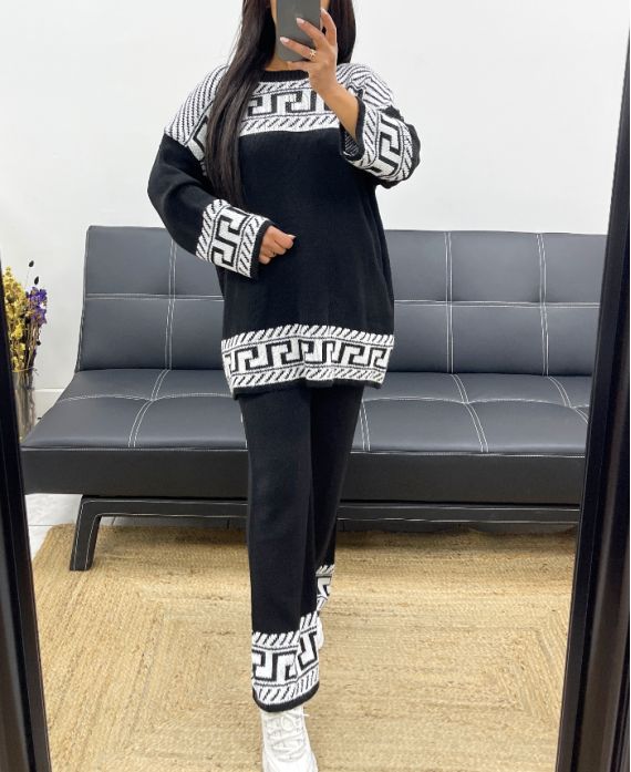 SWEATER + MATCHING PANTS SET AH250885 BLACK