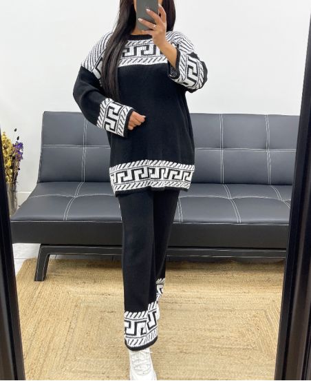 SWEATER + MATCHING PANTS SET AH250885 BLACK
