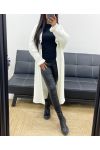 LONG VEST WITH LARGE COLLAR AH250866 WHITE