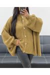 OVERSIZED CARDIGAN WITH STITCHING BUTTONS AH250567 CAMEL