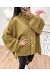 OVERSIZED CARDIGAN WITH STITCHING BUTTONS AH250567 CAMEL