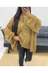OVERSIZED CARDIGAN WITH STITCHING BUTTONS AH250567 CAMEL