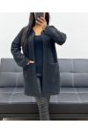 SOFT 2-POCKET COAT AH250511 BLACK