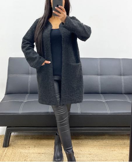 SOFT 2-POCKET COAT AH250511 BLACK
