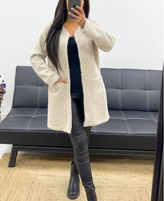 SOFT 2-POCKET COAT AH250511 BEIGE