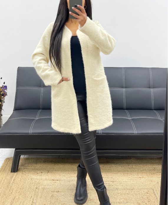 SOFT 2-POCKET COAT AH250511 ECRU