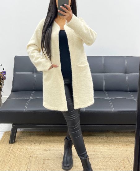 SOFT 2-POCKET COAT AH250511 ECRU