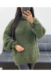 MAGLIA MORBIDA CON COLLETTO A BALZE E MANICHE AH250662 VERDE