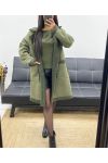 MOUMOUTE 2-POCKET SUEDE COAT AH250627 GREEN