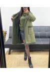 MOUMOUTE 2-POCKET SUEDE COAT AH250627 GREEN