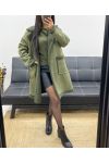 MOUMOUTE 2-POCKET SUEDE COAT AH250627 GREEN