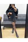 OVERSIZED CAPE JAS MET ZACHTE POOL AH250509 ZWART
