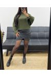 SOFT SWEATER WITH GREEN AH250686 SLEEVE DETAIL