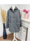 HOODED COAT WITH SOFT AH250616 GREY HAIR