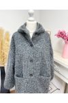 HOODED COAT WITH SOFT AH250616 GREY HAIR