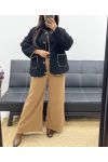 DETALLES DE LA CHAQUETA DE LANA MOUMOUTE LEO AH250550 NEGRO