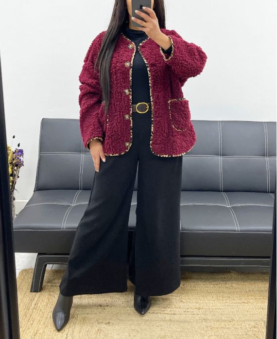 MOUMOUTE WOOL JACKET DETAILS LEO AH250550 BURGUNDY