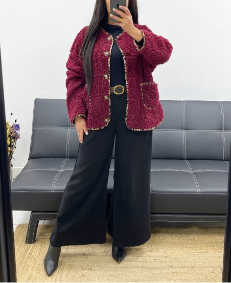 MOUMOUTE WOOL JACKET DETAILS LEO AH250550 BURGUNDY