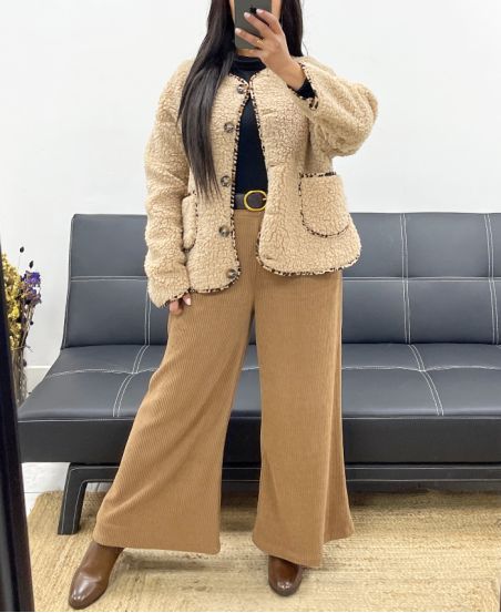 MOUMOUTE WOOL JACKET DETAILS LEO AH250550 BEIGE