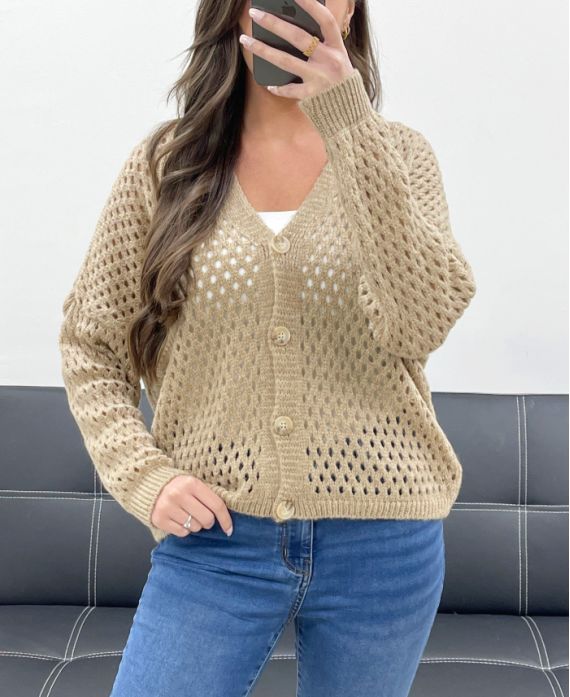 PE0725 TAUPE PERFORIERTE WESTE