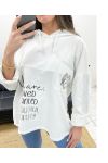 PE0735 SUDADERA CON CAPUCHA BLANCA