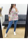 PE0826 FELPA LEO-FLOWERS IN COTONE