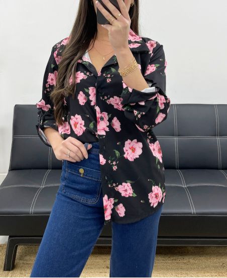 CAMICIA STAMPATA SS20 NERA