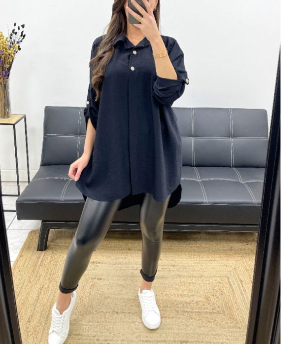 CAMISA LARGA OVERSIZE PE0479 NEGRO