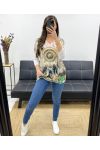 LEICHTER BEDRUCKTER PULLOVER PE0487 CAMEL DREAMCATCHER
