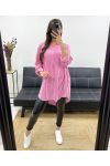 TUNICA FLUIDA A RIGHE PE0471 FUCSIA