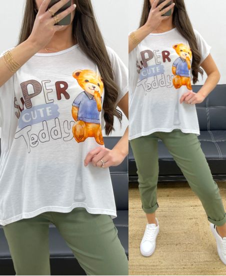 CAMISETA ESTAMPADA SUELTA PE0209 OURSON