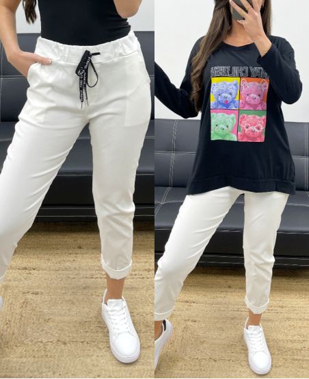 PE0339 PANTALONE BIANCO