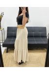 FALDA LARGA + CINTURÓN PE0283 BEIGE